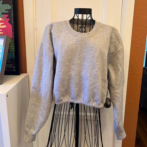 Aritzia TNA SweatFleece Cozy Fleece Perfect Fit Cinch Sweatshirt-Sz L - Picture 1 of 6
